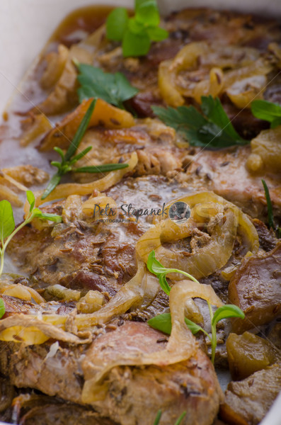 Pork chop in oven Stock photo © Peteer