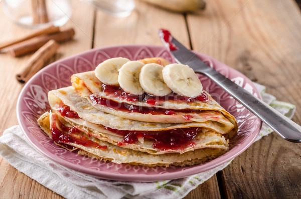 Crepes bio homemade, food photography, delish dessert Stock photo © Peteer