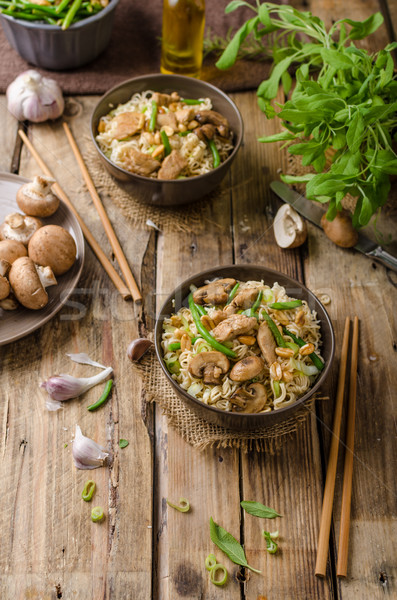 Stockfoto: Chinese · bruin · champignons · eenvoudige · heerlijk
