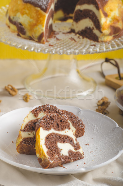 Túró torta töltött összes házi készítésű finom Stock fotó © Peteer