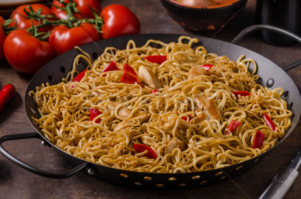 Chinese noodles chicken Stock photo © Peteer
