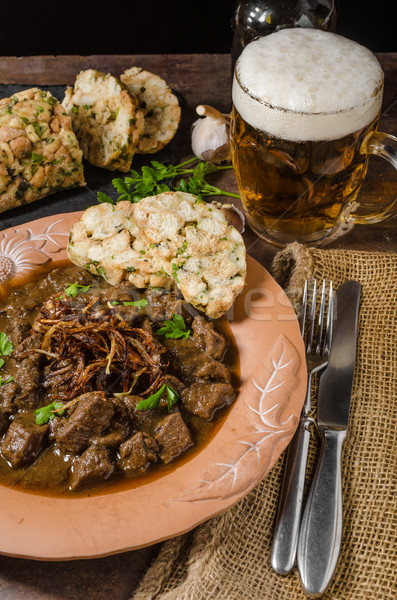 Beef goulash with dumplings Stock photo © Peteer