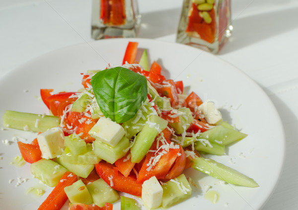 Stock foto: Frischen · Salat · Nachmittag · Sonne · Hintergrund