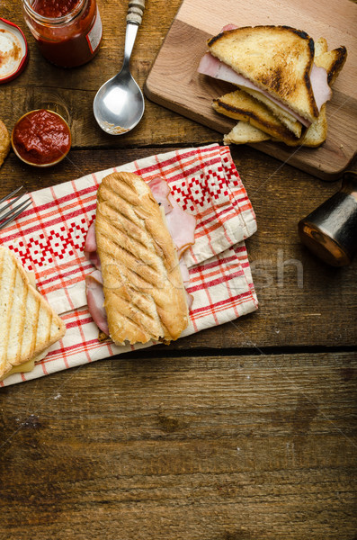 クイック ディナー トースト ハム チーズ パーニニ ストックフォト © Peteer