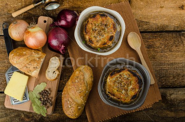 Français oignon soupe Toast fromages [[stock_photo]] © Peteer