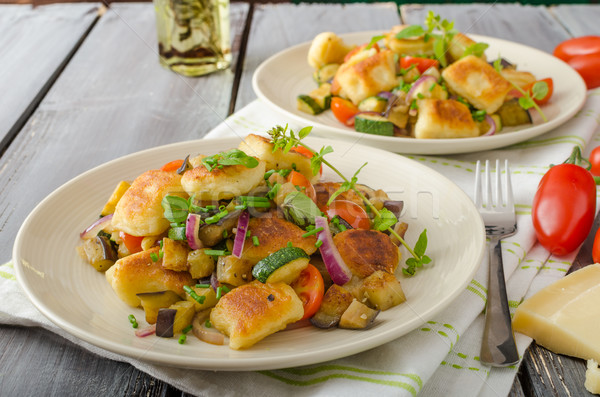 Homemade gnocchi with Mediterranean vegetables Stock photo © Peteer