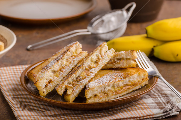 Foto d'archivio: Burro · di · arachidi · banana · sandwich · pasto · colazione