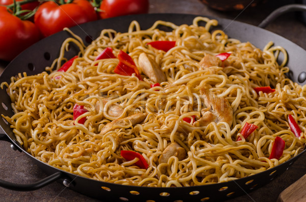 Chinese noodles chicken Stock photo © Peteer