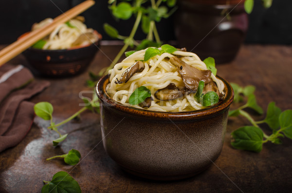 Chinese noodles with mushrooms Stock photo © Peteer