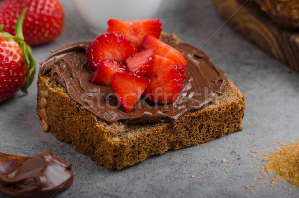 Nutella spread with wholegrain bread Stock photo © Peteer