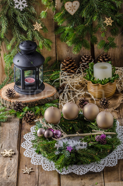 Christmas advent wreath Stock photo © Peteer