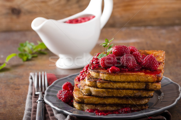 French toast with rapsberries Stock photo © Peteer