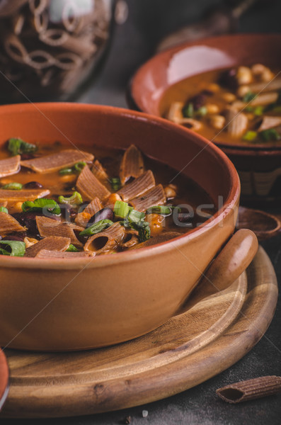 Stock photo: Pasta soup delish