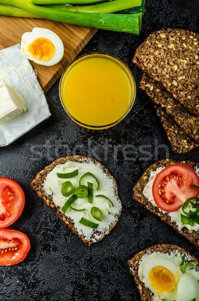 здорового цельнозерновой хлеб кремом сыра bio Сток-фото © Peteer