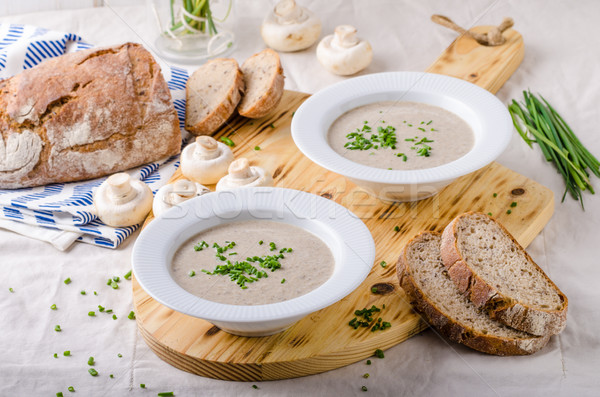 Cream of mushroom soup Stock photo © Peteer