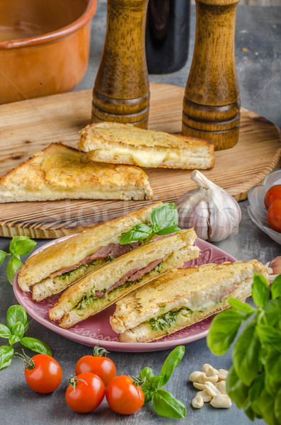 Pesto cheese sandwich Stock photo © Peteer