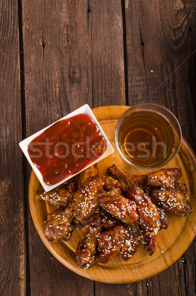 Pollo alla griglia ali salsa piccante alimentare fotografia pronto Foto d'archivio © Peteer