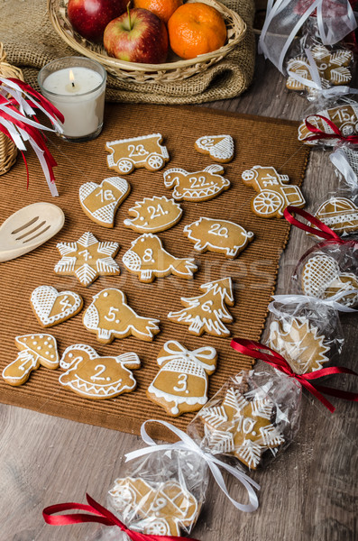 Stock photo: Processing of gingerbread advent calendar