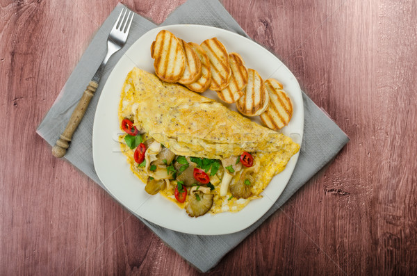 Rustic vegetarian omelette Stock photo © Peteer