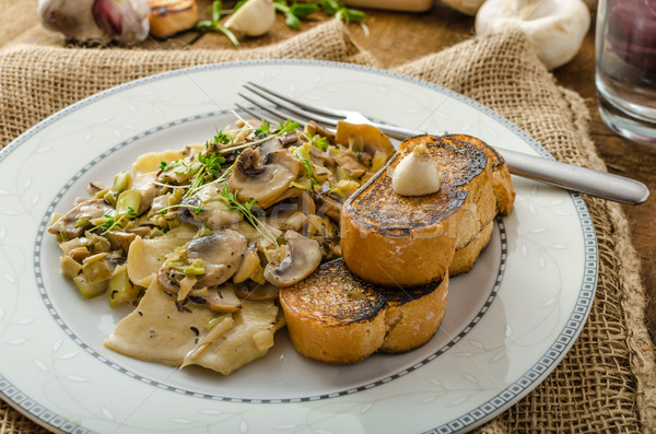 Stock photo: Mushroom, Leek and Tarragon Pasta