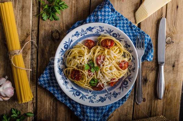 Italien pâtes tomates parmesan rustique [[stock_photo]] © Peteer