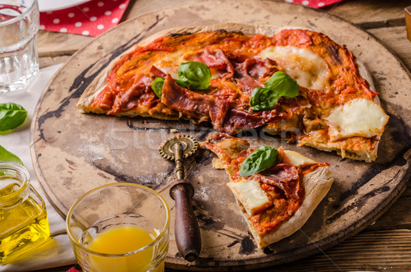 Pizza margherita rustic style Stock photo © Peteer