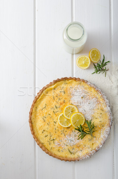Lemon tart with rosemary Stock photo © Peteer