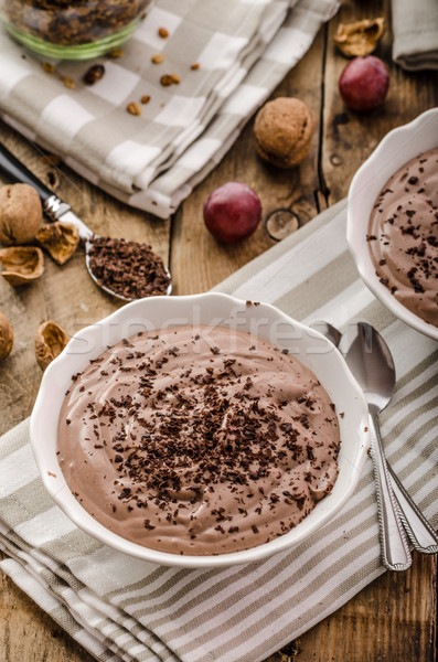 çikolata puding granola lezzetli başlatmak Stok fotoğraf © Peteer