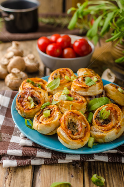 Pizza snails puff pastry Stock photo © Peteer