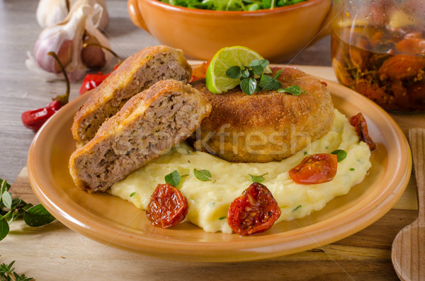 Viande fromages alimentaire fond dîner cuisson [[stock_photo]] © Peteer