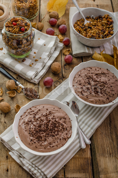 çikolata puding granola lezzetli başlatmak Stok fotoğraf © Peteer