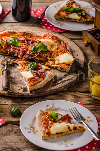 Pizza margherita rustic style Stock photo © Peteer