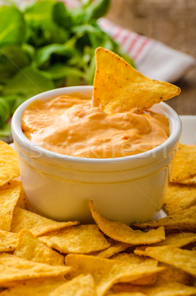 Tortilla chips queso salsa barbacoa checo Foto stock © Peteer