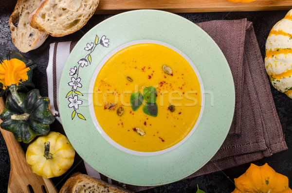 Creamy pumpkin soup Stock photo © Peteer