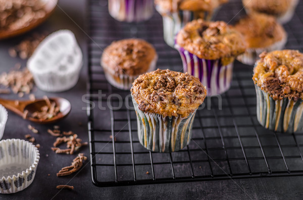Banán teljes kiőrlésű muffinok egészséges finom csokoládé Stock fotó © Peteer