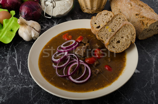 Original Czech beef goulash Stock photo © Peteer