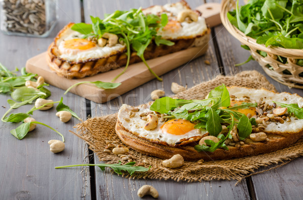 Stok fotoğraf: Köy · ekmek · yumurta · fındık