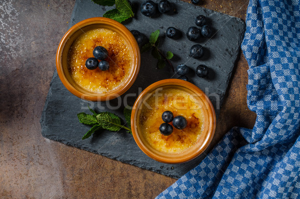 Creme brulee with berries Stock photo © Peteer