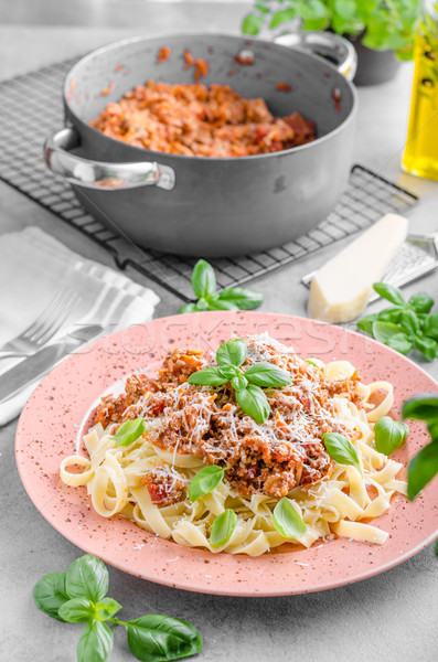 Pasta bolognese delish food Stock photo © Peteer