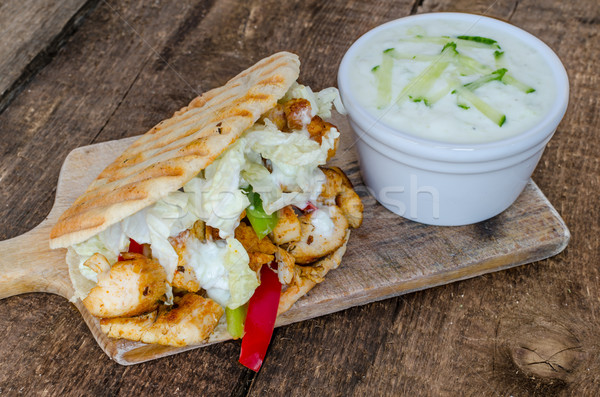 Greeg gyros with tzatziki Stock photo © Peteer