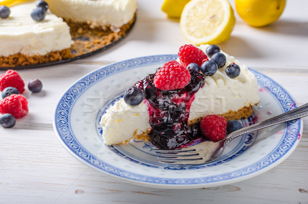 Lemon cheesecake with berries Stock photo © Peteer
