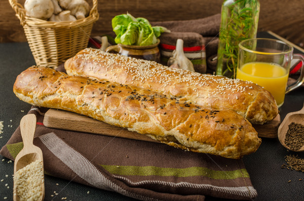 Roll out puff pastry stuffed Stock photo © Peteer
