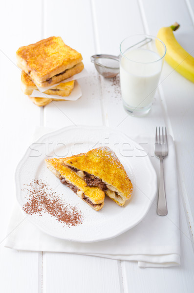 French toast stuffed with chocolate and banana Stock photo © Peteer