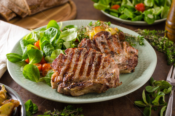 Grilled pork chops Stock photo © Peteer