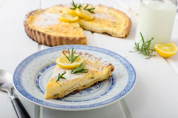 Citron tarte romarin sweet lait fraîches Photo stock © Peteer