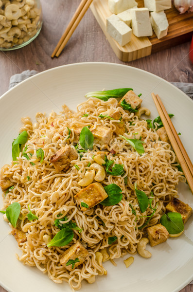 Foto stock: Chino · tofu · anacardo · nueces · ajo