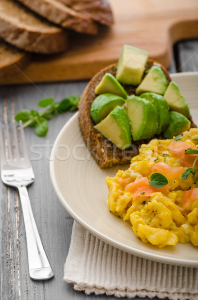 Saumon avocat Toast blé entier [[stock_photo]] © Peteer