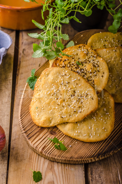 Homemade crackers, baked in oven Stock photo © Peteer