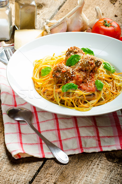 New York meatballs pasta Stock photo © Peteer