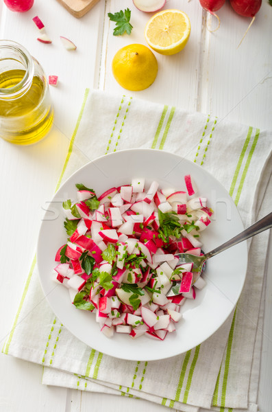 Stock photo: Radish Spring salad with herbs